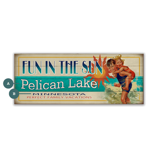 Fun in the Sun Children - Wood & Metal Wall Art