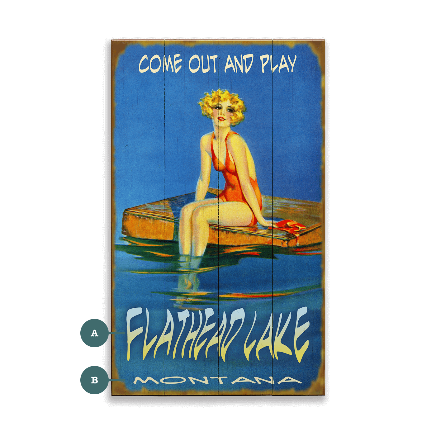 Serenity on the Swim Platform - Wood & Metal Wall Art