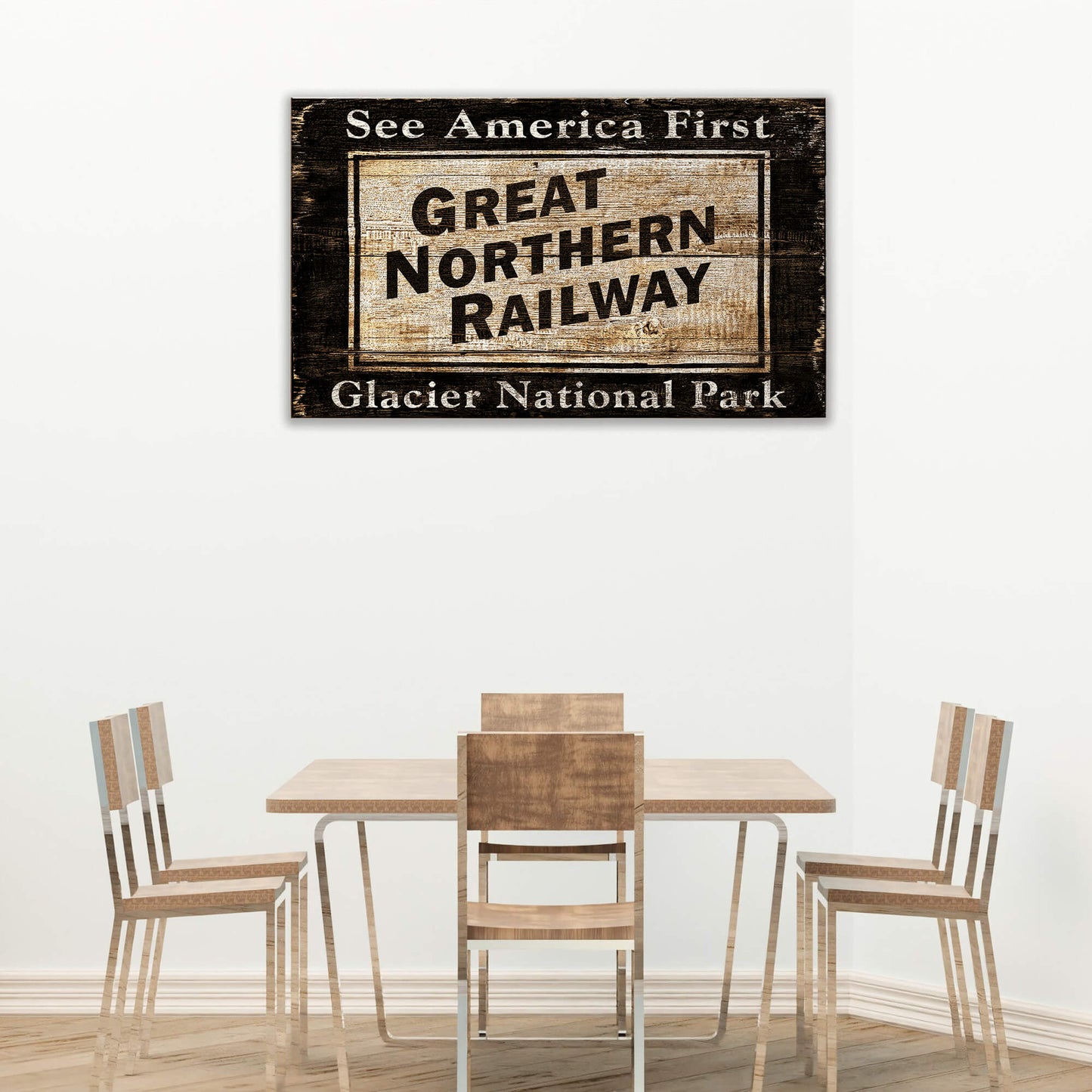 Great Northern Railway - Wood & Metal Wall Art
