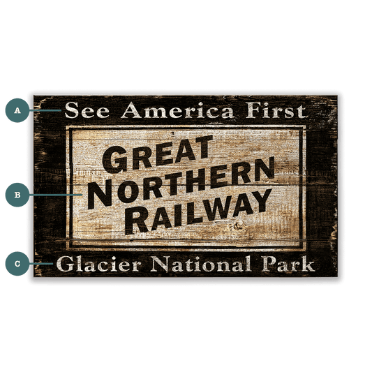 Great Northern Railway - Wood & Metal Wall Art