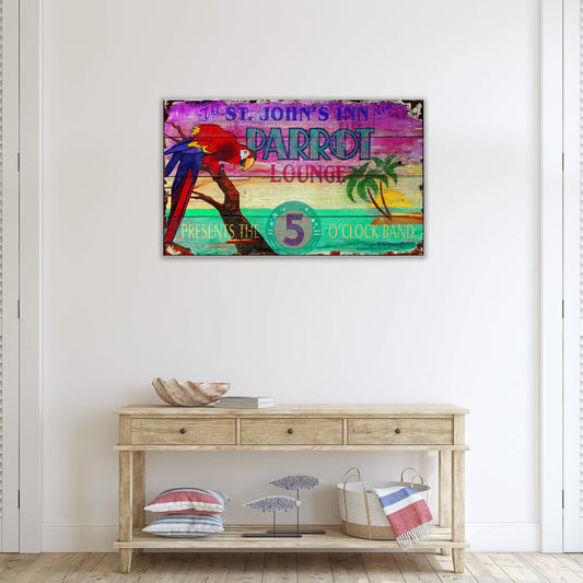 The Parrot Lounge - Wood & Metal Wall Art