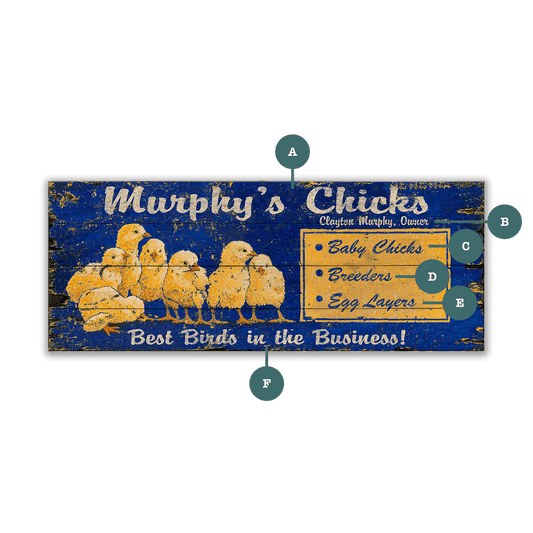 Murphy's Chicks - Wood & Metal Wall Art