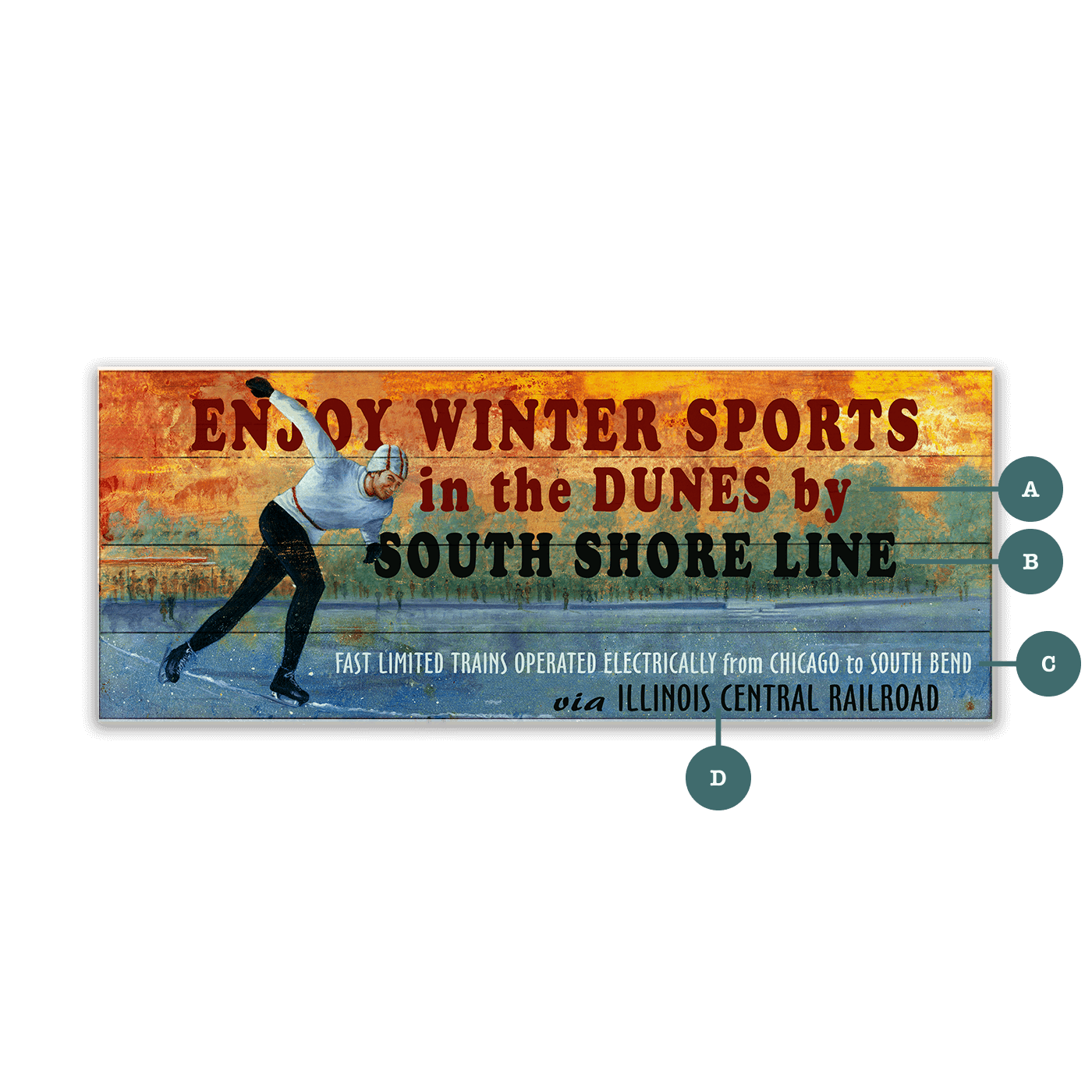 Enjoy Winter Sports - Wood & Metal Wall Art