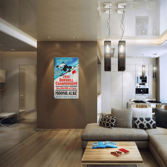 Downhill Ski Championships - Wood & Metal Wall Art