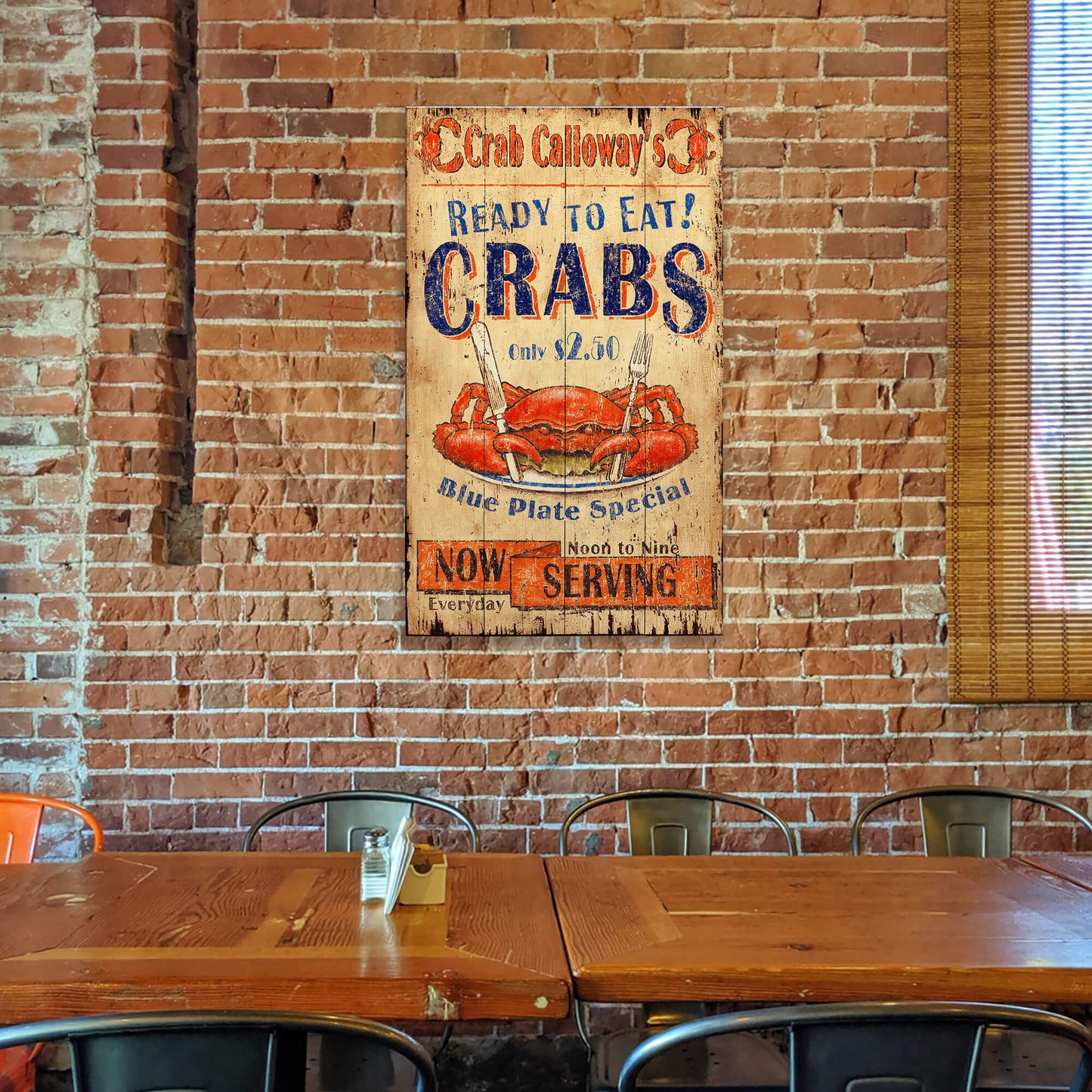 Ready to Eat Crabs - Wood & Metal Wall Art