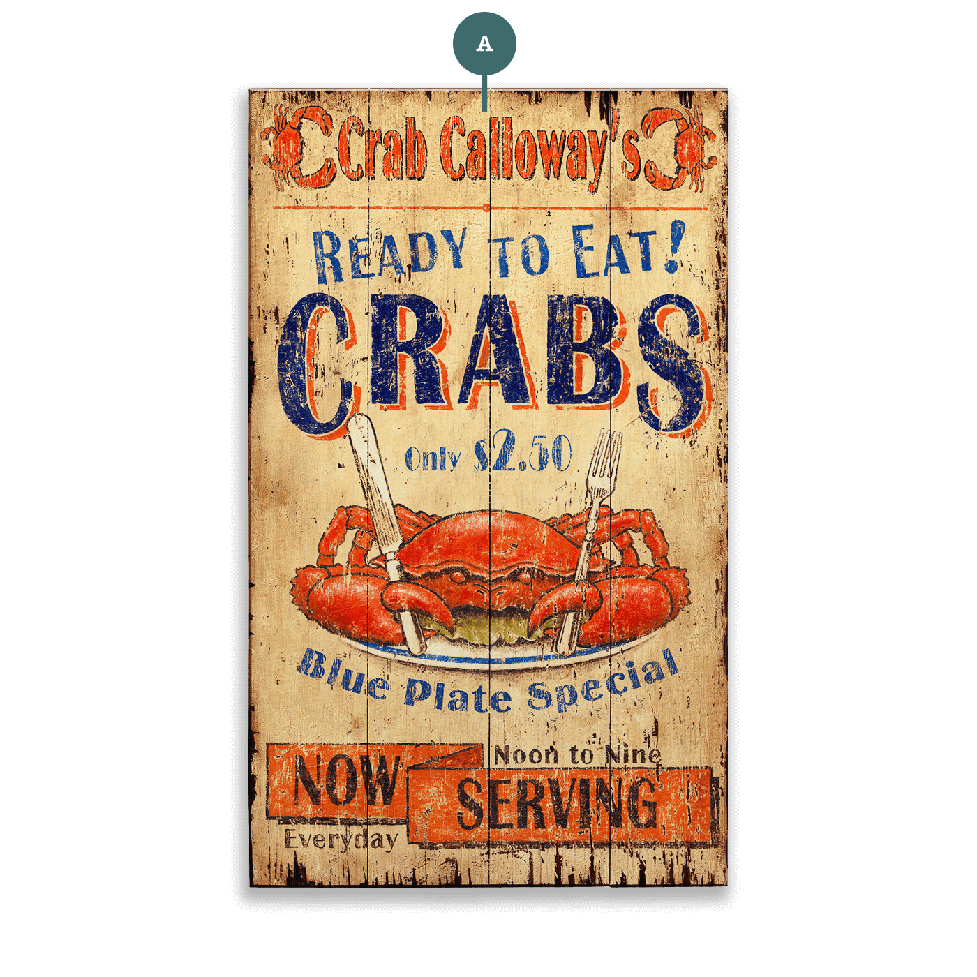 Ready to Eat Crabs - Wood & Metal Wall Art