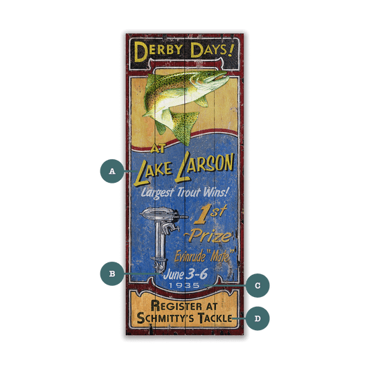 Derby Days: Trout - Wood and Metal Wall Art