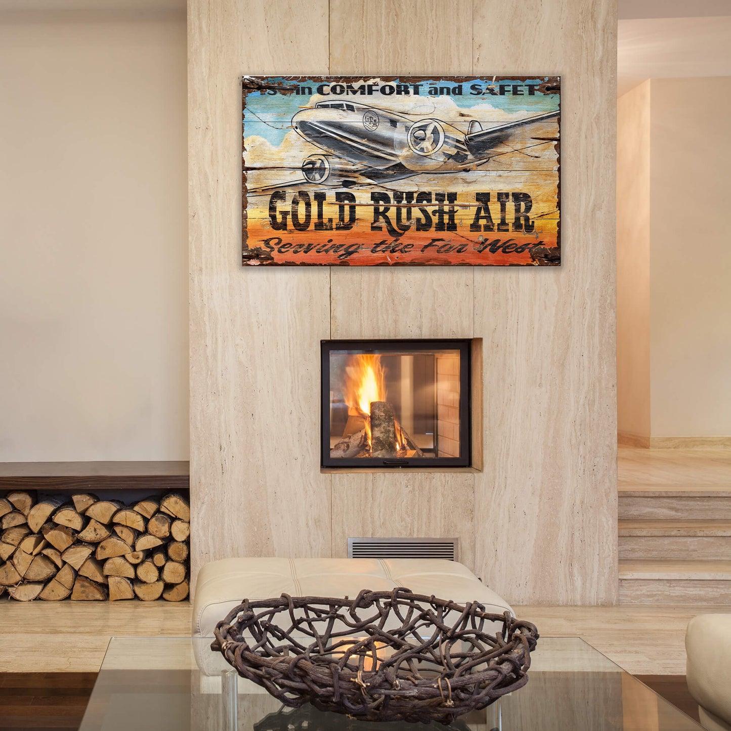 Gold Rush Air - Wood & Metal Wall Art