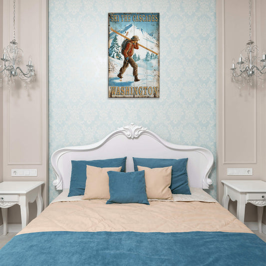 Ski the Cascades - Wood & Metal Wall Art