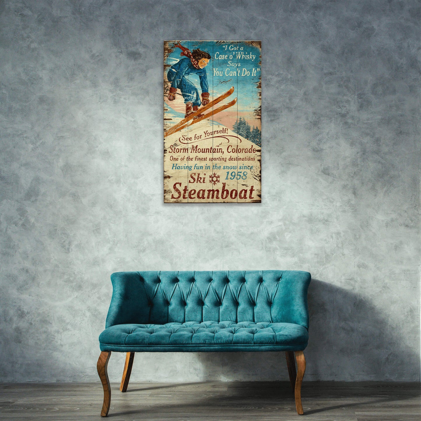 Ski Steamboat - Wood & Metal Wall Art