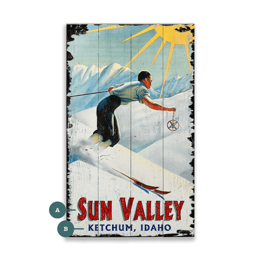 Sun Valley Ski Run - Wood & Metal Wall Art