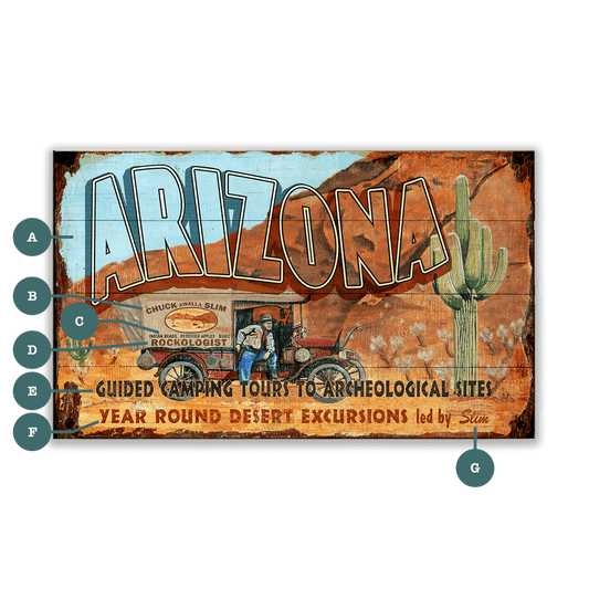 Arizona Slim - Wood & Metal Wall Art