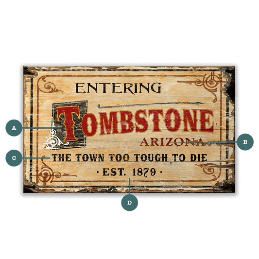 Entering Tombstone - Wood & Metal Wall Art