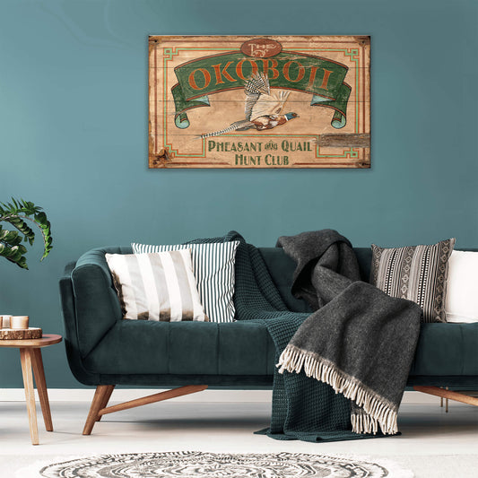 Okoboji Pheasant and Qual Hunt Club - Wood & Metal Wall Art