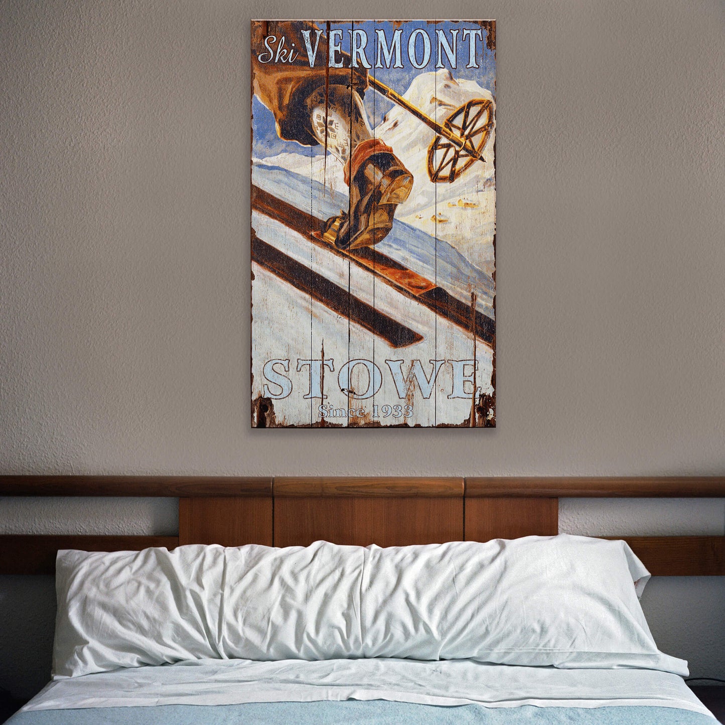Vintage Mountain Ascent - Wood & Metal Wall Art