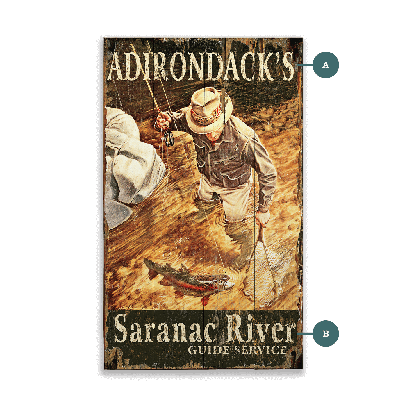 Adirondack's Guide Service - Wood & Metal Wall Art