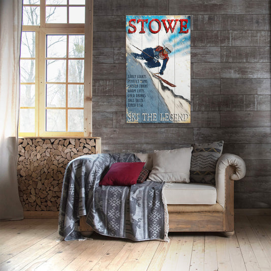 Ski the Legend - Wood & Metal Wall Art