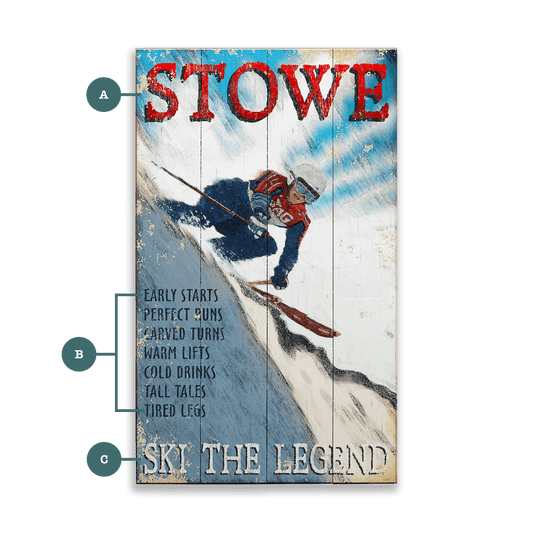 Ski the Legend - Wood & Metal Wall Art