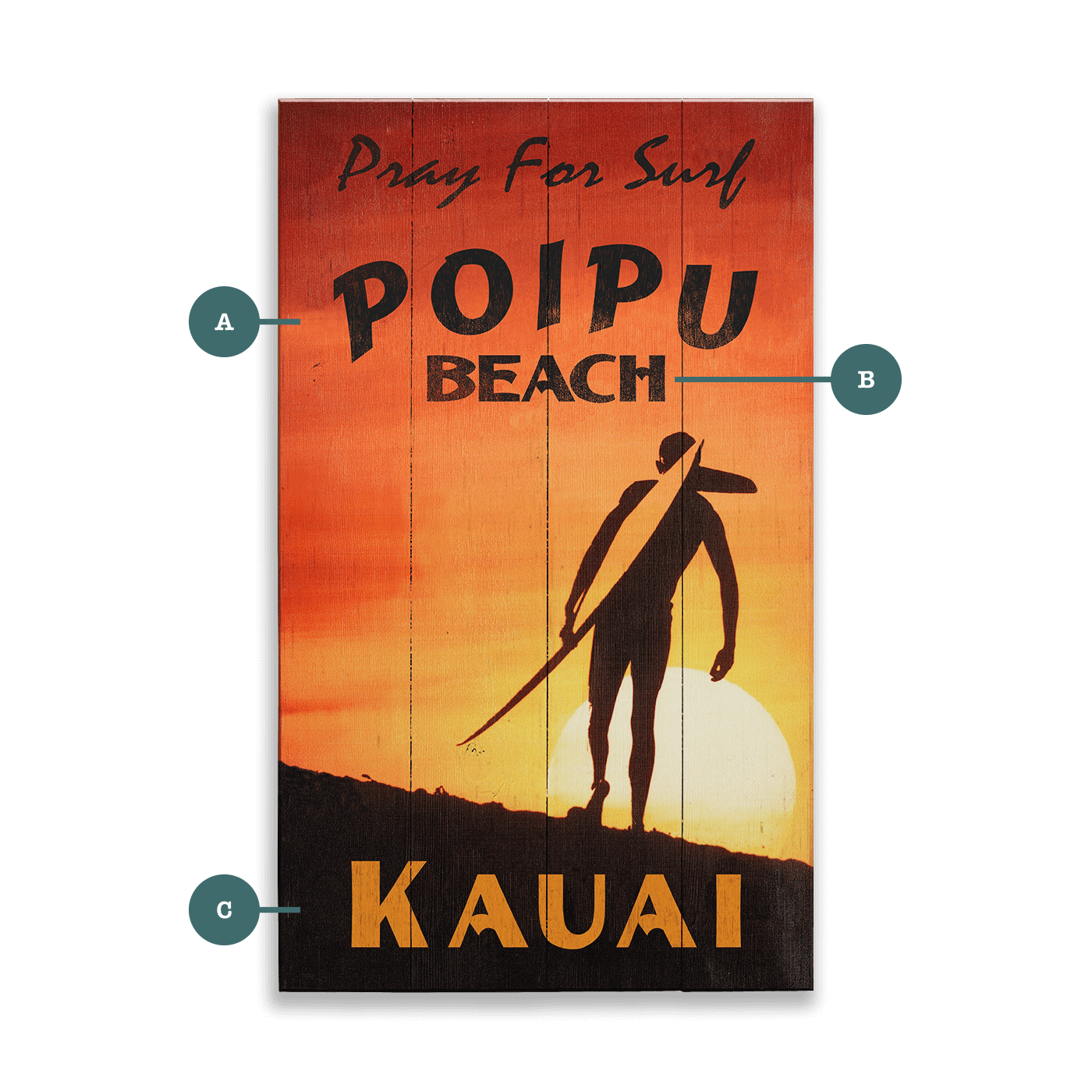 Pray for Surf - Wood & Metal Wall Art