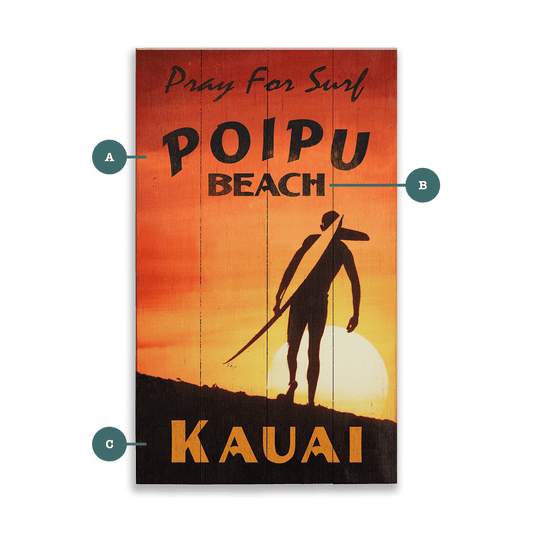 Pray for Surf - Wood & Metal Wall Art
