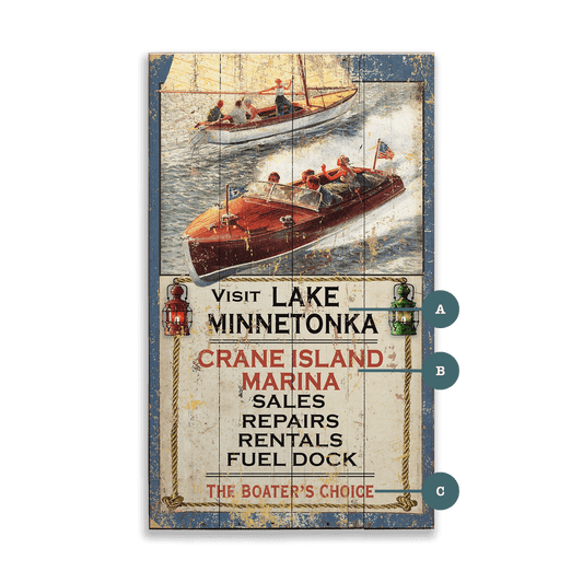 Crane Island Marina- Wood & Metal Wall Art