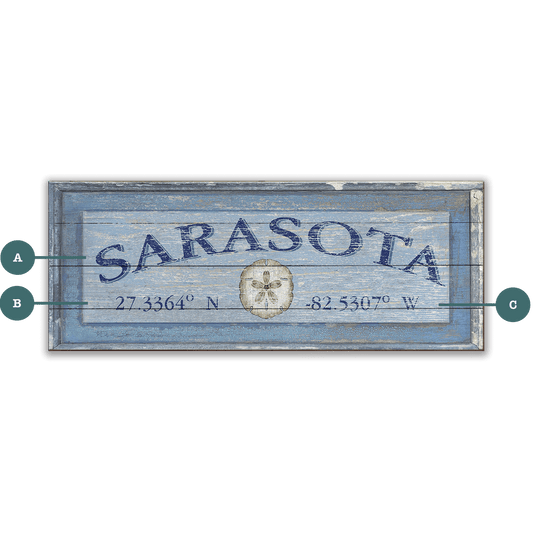 Sand Dollar Latitude - Wood & Metal Wall Art