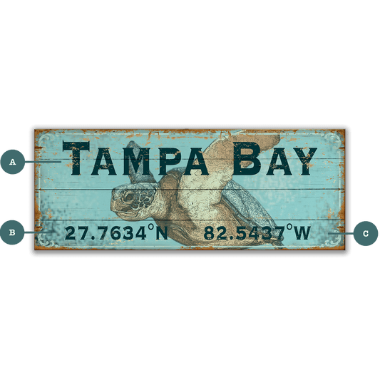 Sea Turtle Latitude - Wood & Metal Wall Art