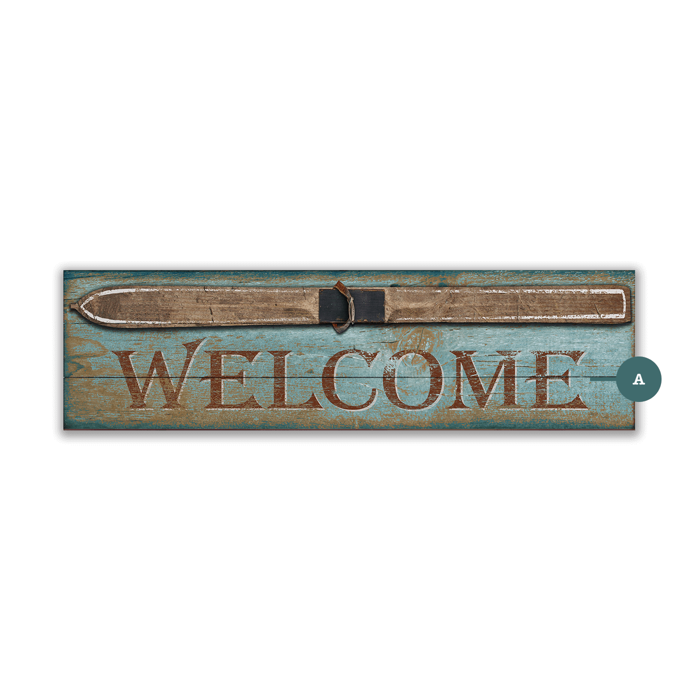 Rustic Ski Welcome - Wood & Metal Wall Art