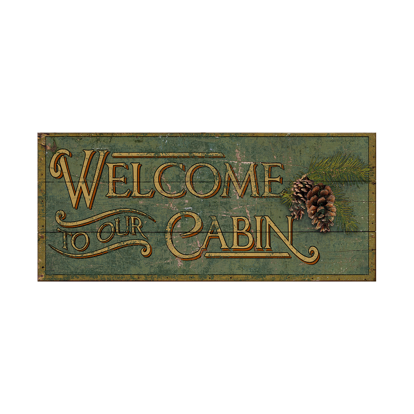 Cabin Welcome - Wood & Metal Wall Art