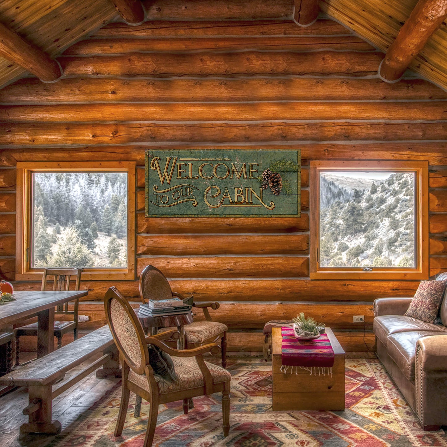 Cabin Welcome - Wood & Metal Wall Art