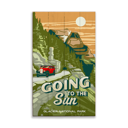 Going to the Sun Glacier National Park: Smooth Finish - Wood & Metal Wall Art