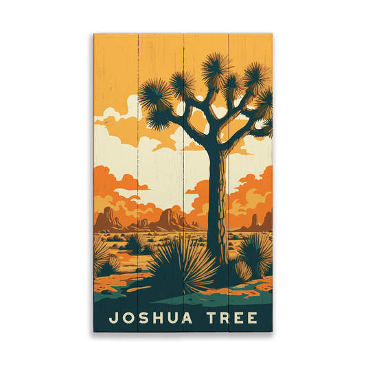 Sunset at Joshua Tree: Smooth Finish - Wood & Metal Wall Art