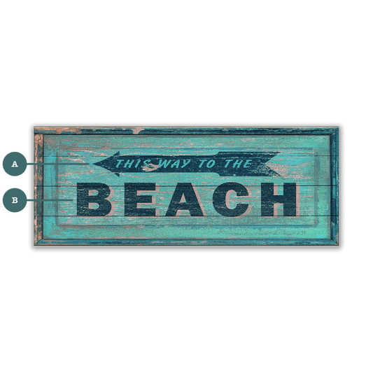 This Way to the Beach - Wood & Metal Wall Art