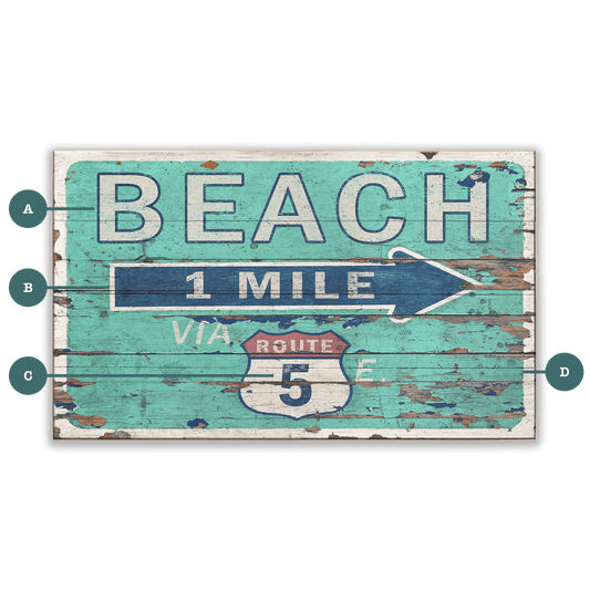 Route to the Beach - Wood & Metal Wall Art