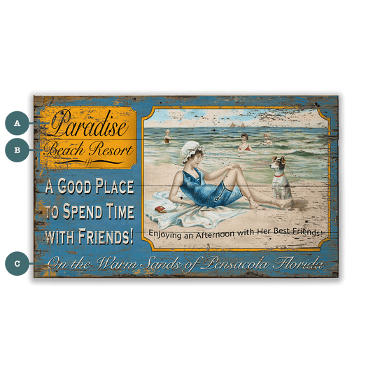 Paradise Beach - Wood & Metal Wall Art