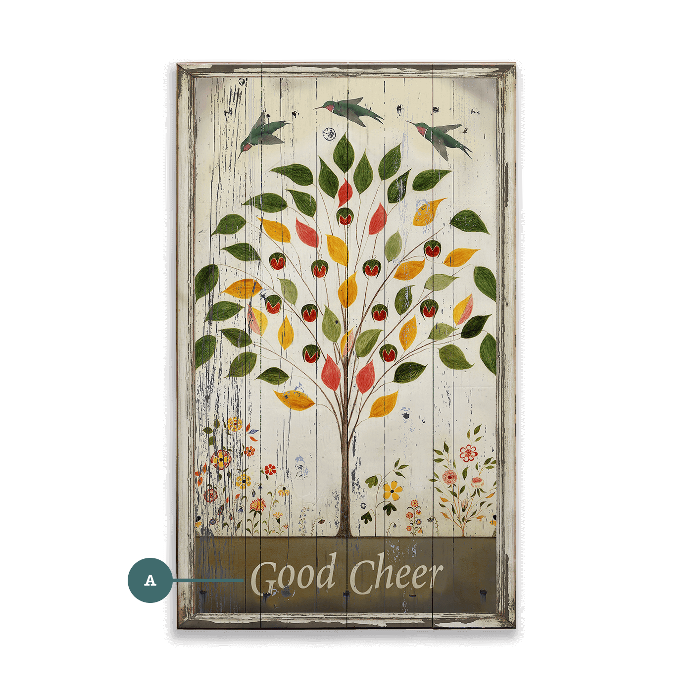 Good Cheer Tree- Wood & Metal Wall Art