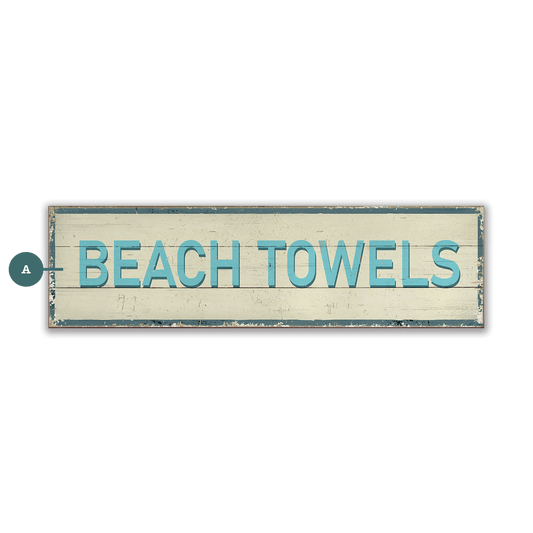 Breezy Beach Towels - Wood & Metal Wall Art