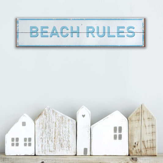Breezy Beach Rules - Wood & Metal Wall Art