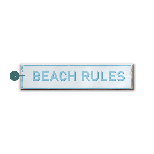 Breezy Beach Rules - Wood & Metal Wall Art
