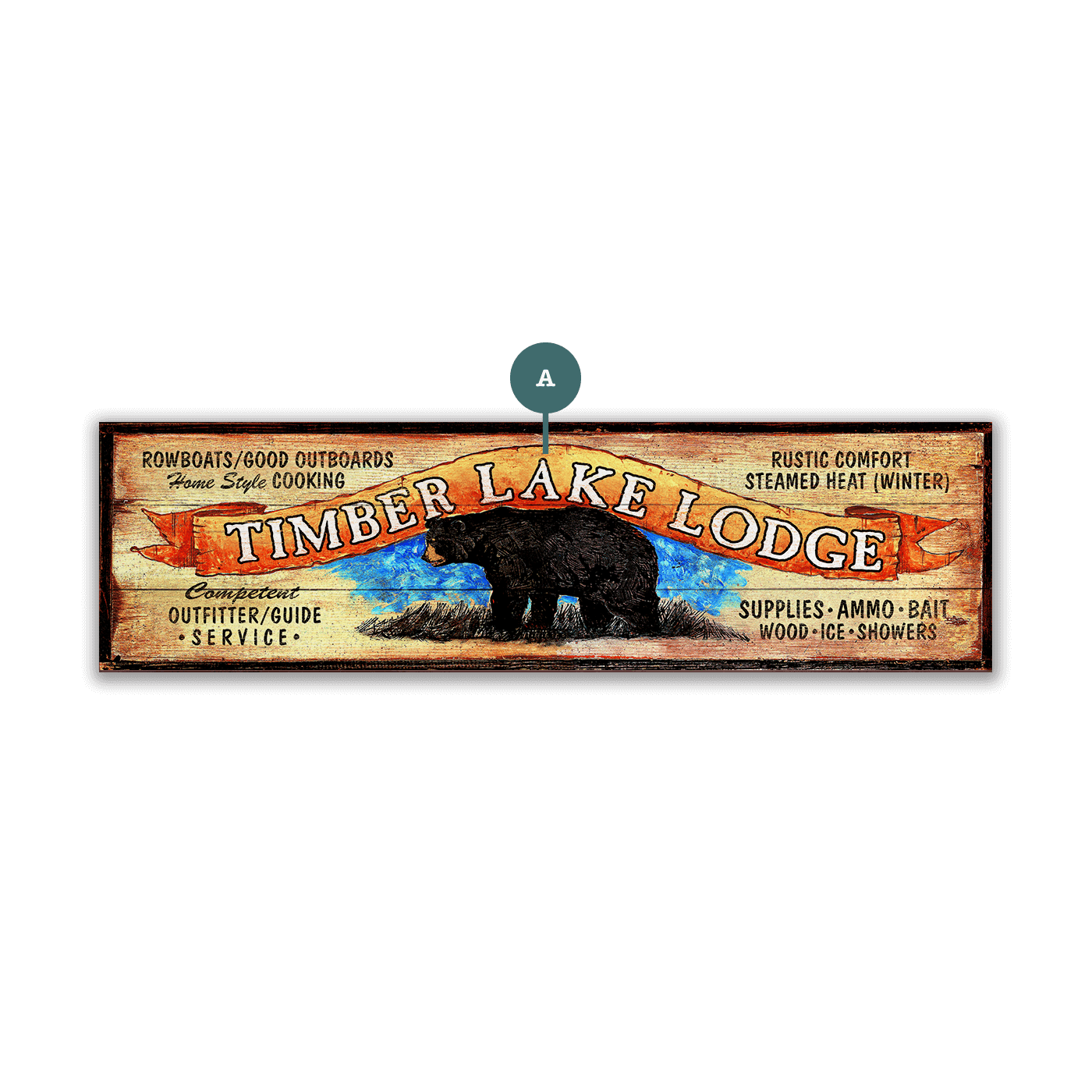Timber Lake Lodge - Wood & Metal Wall Art