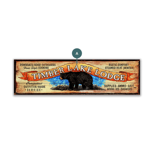 Timber Lake Lodge - Wood & Metal Wall Art