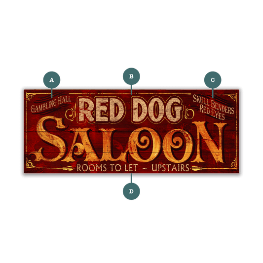 Red Dog Saloon - Wood & Metal Wall Art