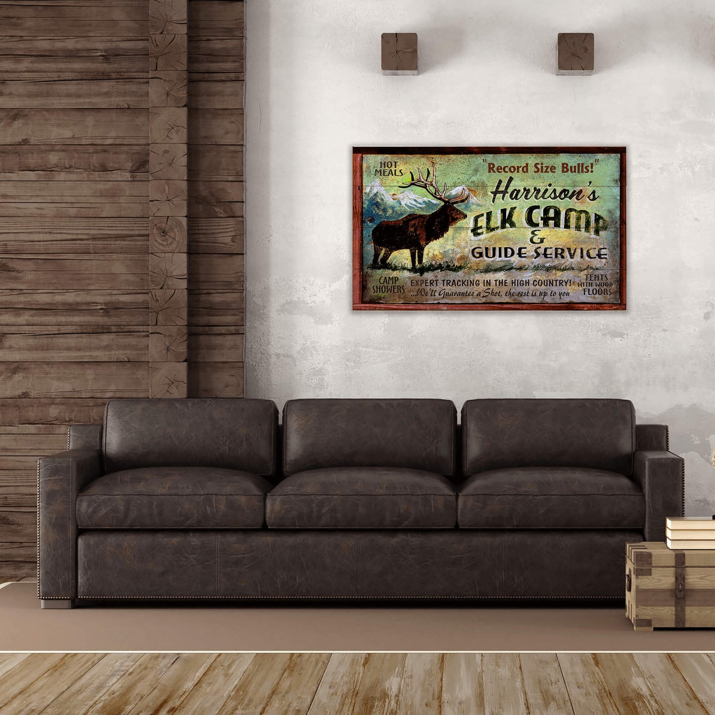 Elk Camp - Wood & Metal Wall Art