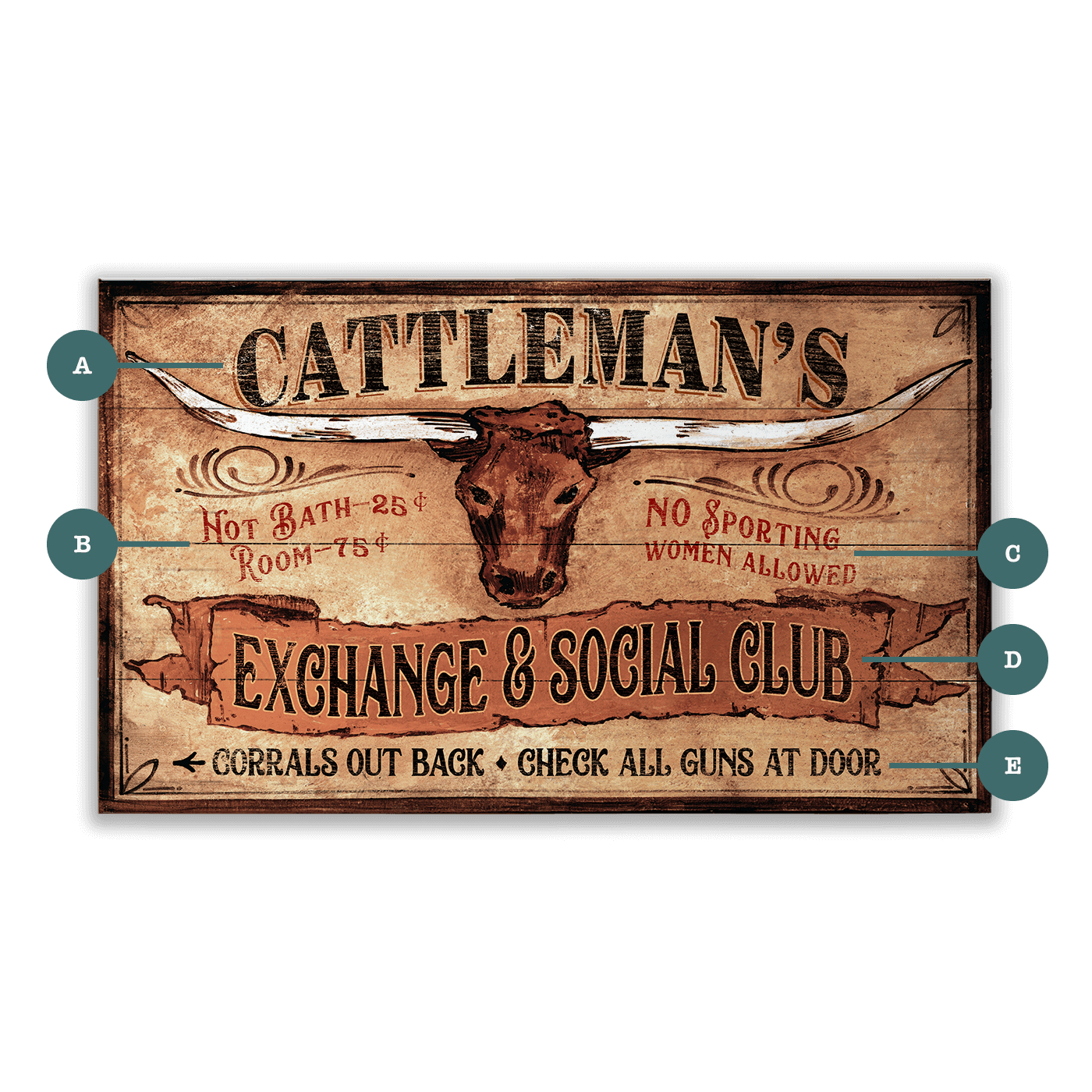 Cattleman's Exchange - Wood & Metal Wall Art