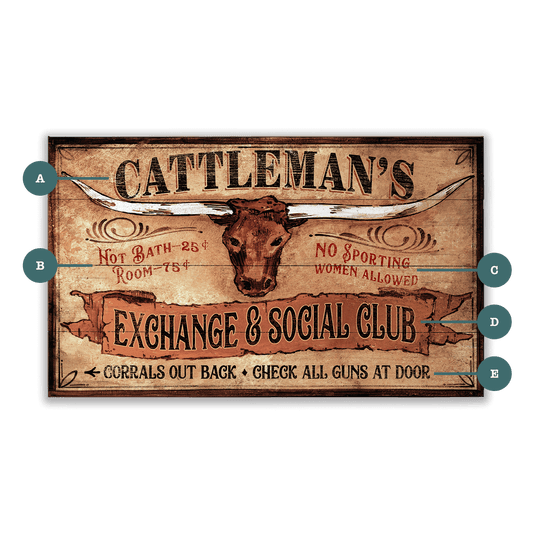 Cattleman's Exchange - Wood & Metal Wall Art