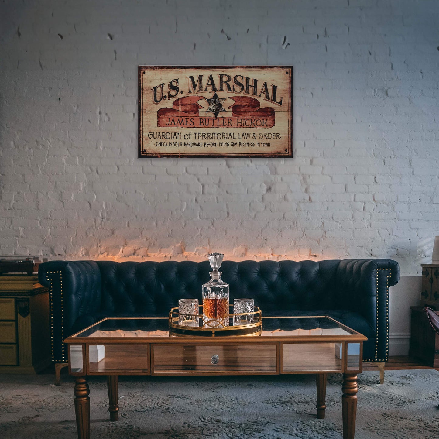 Personalized U.S. Marshal Western Sign - Wood & Metal Wall Art