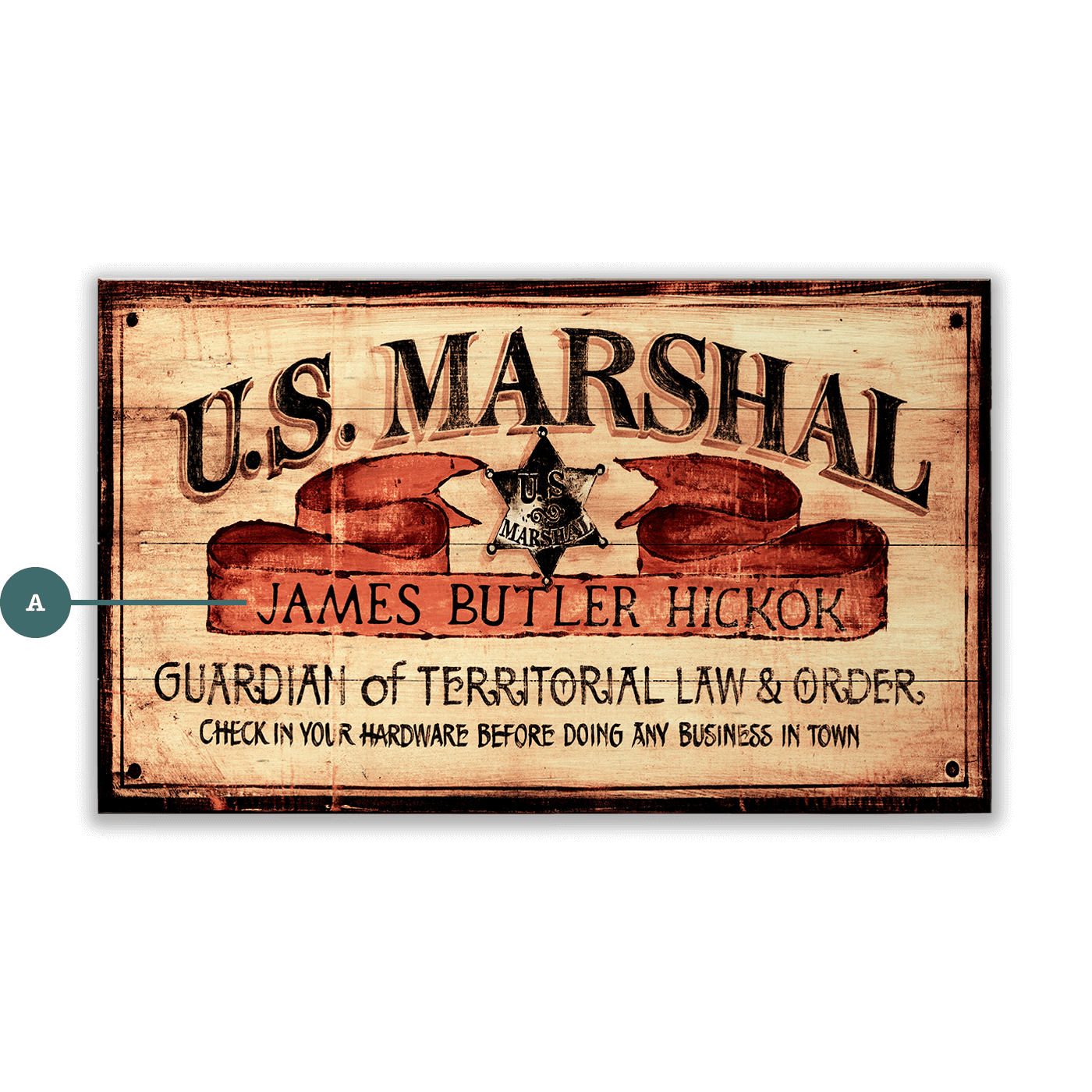 Personalized U.S. Marshal Western Sign - Wood & Metal Wall Art