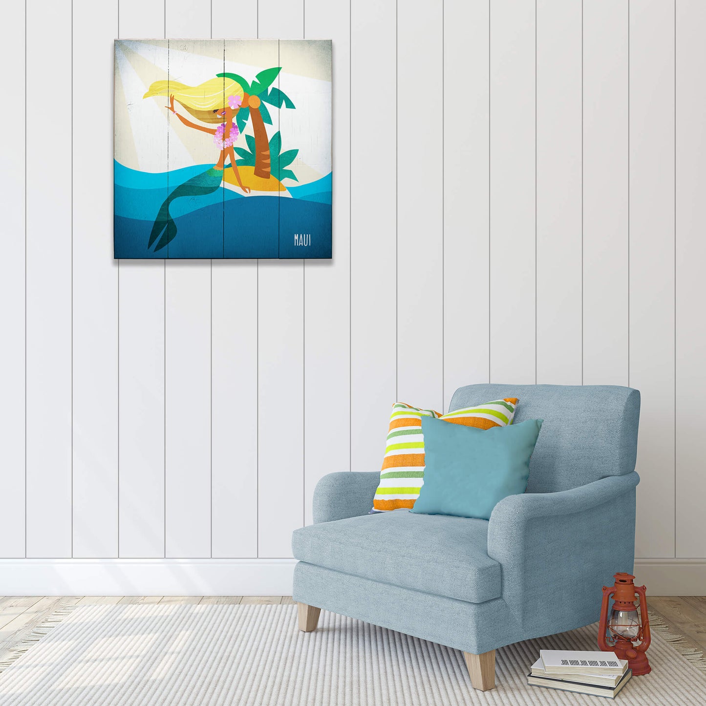 Mermaid's Paradise: Square - Wood & Metal Wall Art