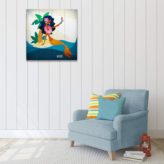 Mermaid's Isle: Square - Wood & Metal Wall Art