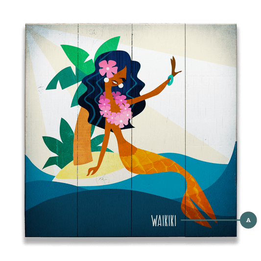 Mermaid's Isle: Square - Wood & Metal Wall Art